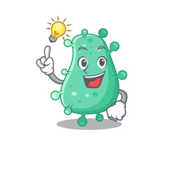 Mascot character design of agrobacterium tumefaciens with has an idea smart gesture