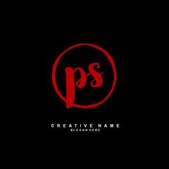 P S PS Initial logo template vector. Letter logo concept