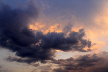 Naklejka na ściany i meble Low Angle View Of Dramatic Sky During Sunset