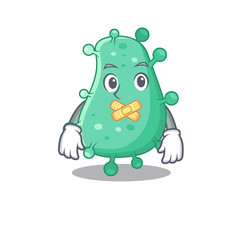 agrobacterium tumefaciens cartoon character style with mysterious silent gesture