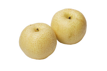 Chinese pear isolated on white background. This image stacked with clipping path for advertising. ideas concept.