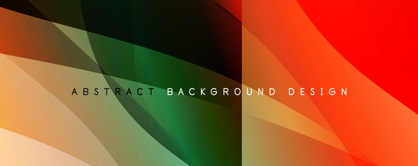 Wave liquid style lines with shadows and light on gradient background