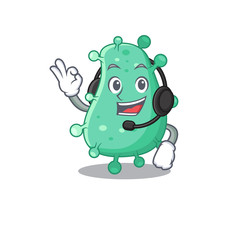 A gorgeous agrobacterium tumefaciens mascot character concept wearing headphone