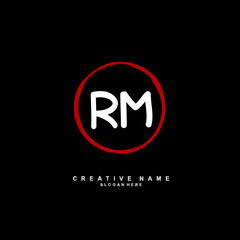 R M RM Initial logo template vector. Letter logo concept