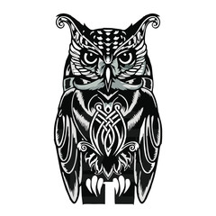 owl mascot head abstract art