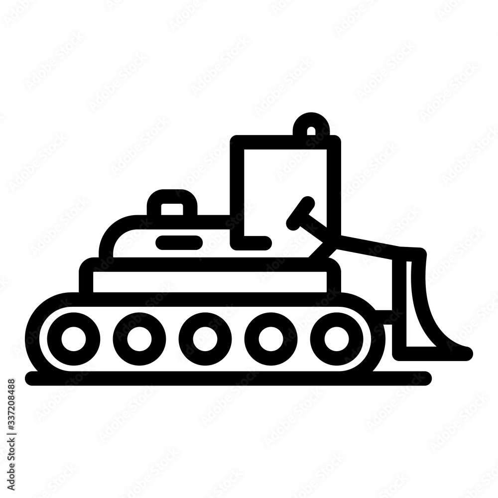 Aufkleber digger bulldozer icon. outline digger bulldozer vector icon for web design isolated on white backgro