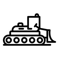 Digger bulldozer icon. Outline digger bulldozer vector icon for web design isolated on white background