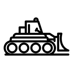 Business bulldozer icon. Outline business bulldozer vector icon for web design isolated on white background