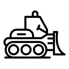 Bulldozer loader icon. Outline bulldozer loader vector icon for web design isolated on white background