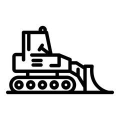 Power bulldozer icon. Outline power bulldozer vector icon for web design isolated on white background