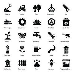 Agriculture and Farming Solid Icons Pack 