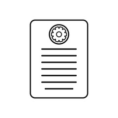 Technical Document Line Icon. Editable Vector EPS Symbol Illustration.