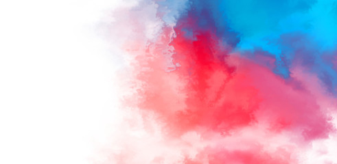 Fototapeta premium Abstract colorful watercolor on white background. Digital art painting.