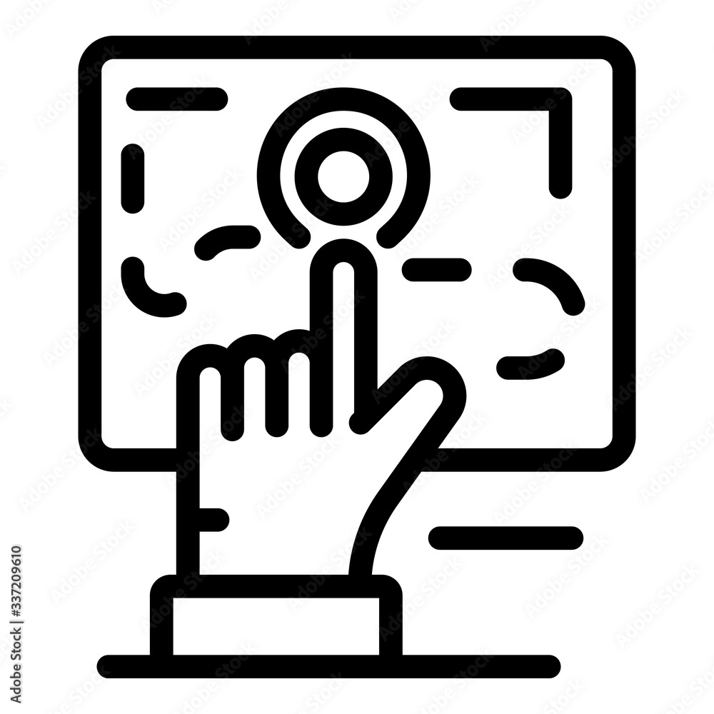 Poster point mark on the map icon. outline point mark on the map vector icon for web design isolated on whi