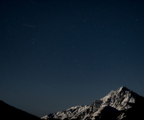 Stars shine over Pyramid Peak in Aspen