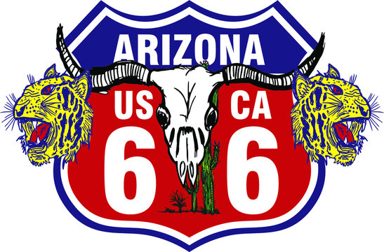 California chicago Route 66 graphic design vector art