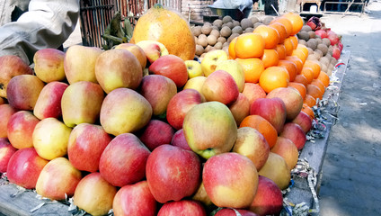 Heap of Indian Apples for sell in local market