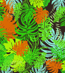 Fototapeta na wymiar Tropical flower leaf background graphic design vector art