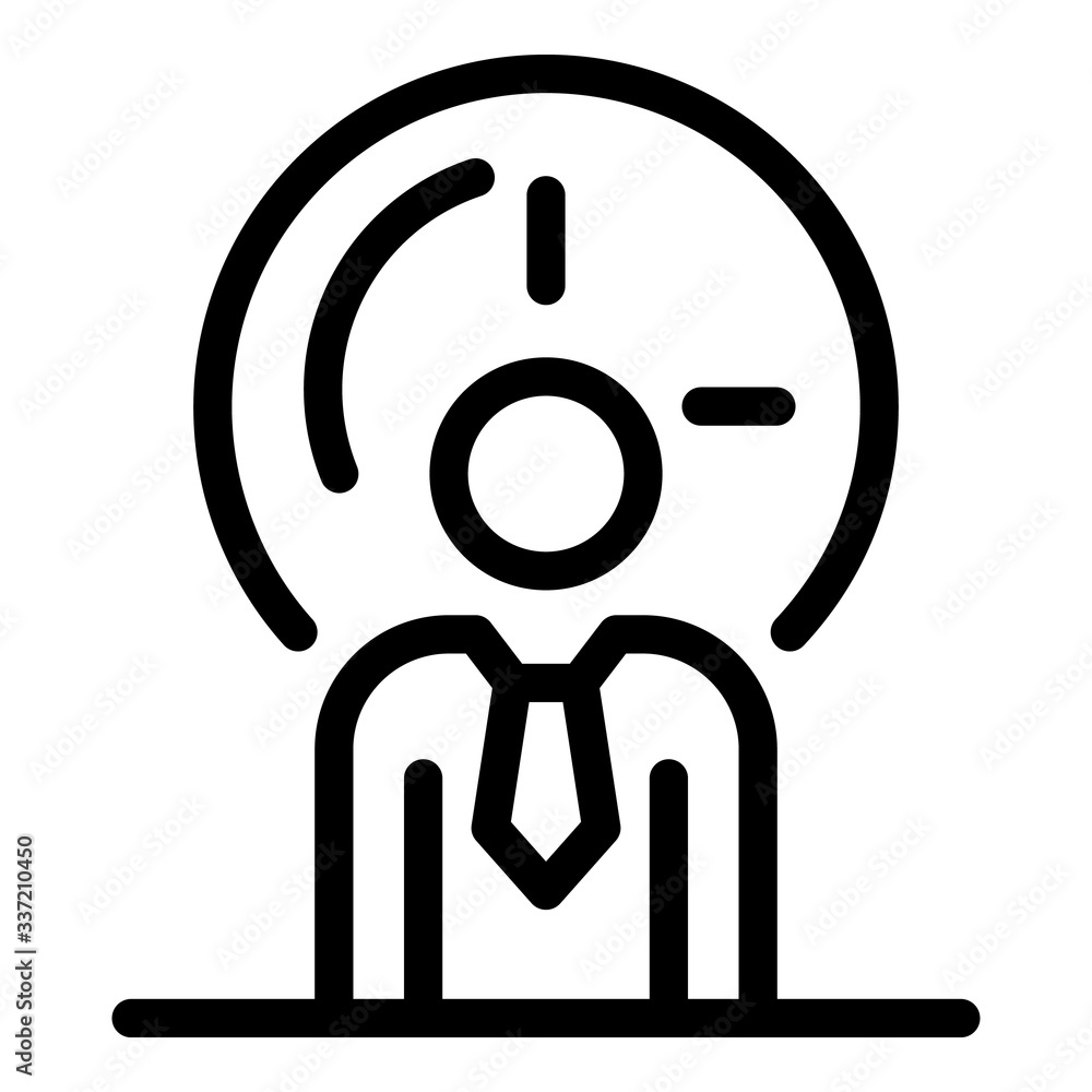 Aufkleber wall clock and man icon. outline wall clock and man vector icon for web design isolated on white bac