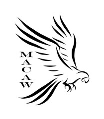 Macaw Parrot Logo Line Art Vector Illustration eps 10