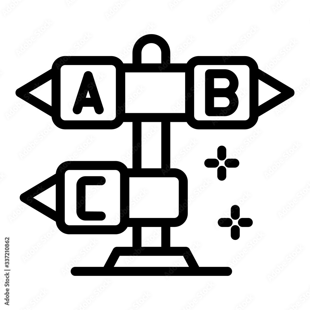 Poster direction indicator icon. outline direction indicator vector icon for web design isolated on white b
