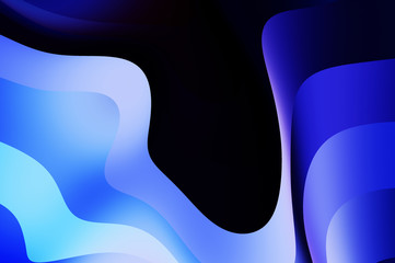 Fluid abstract background with colorful gradient. 2D illustration of modern movement.