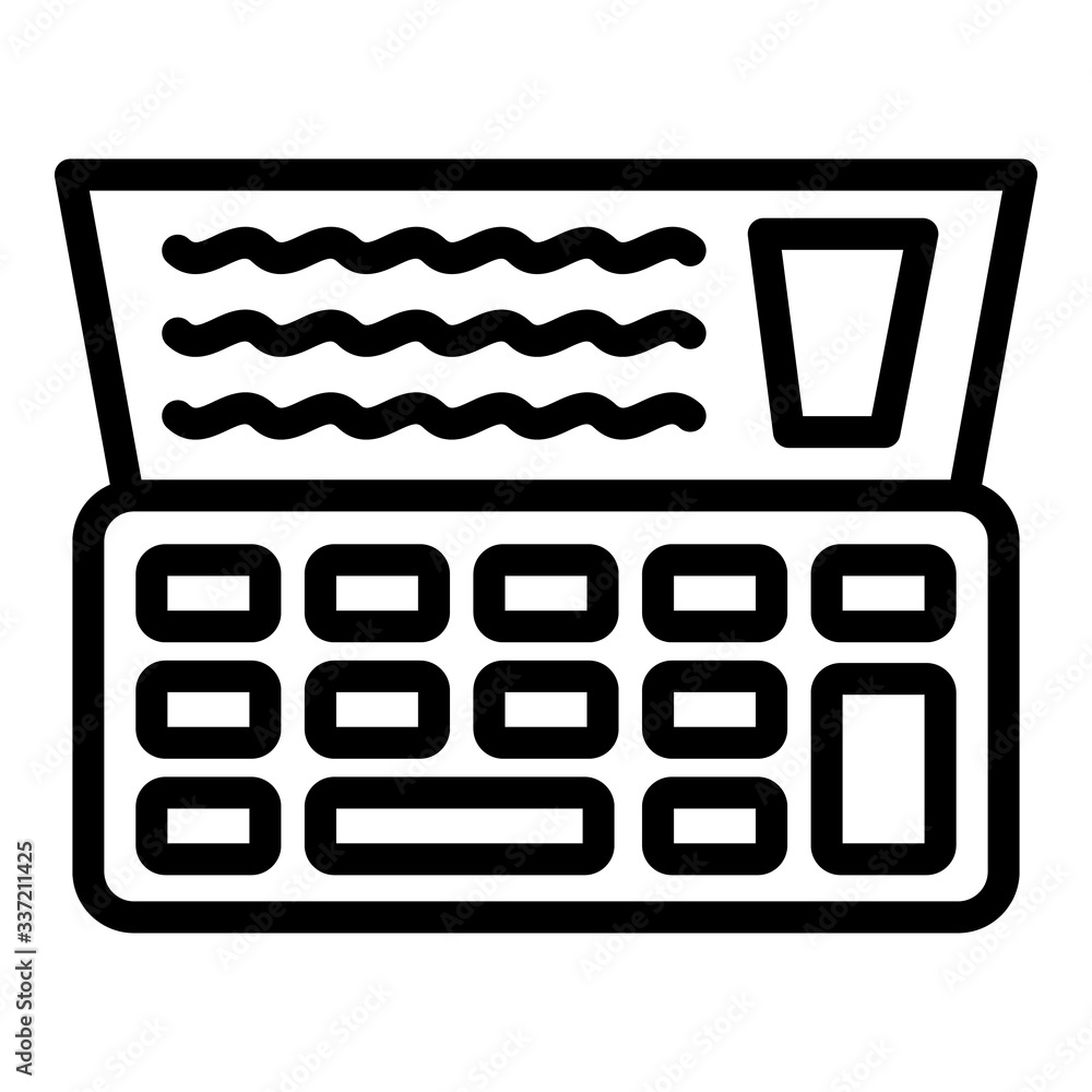 Poster cash register check icon. outline cash register check vector icon for web design isolated on white b