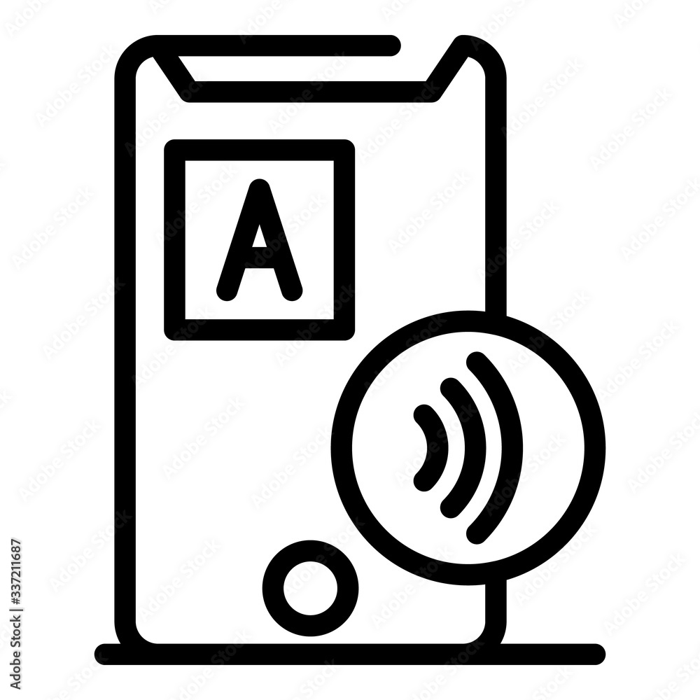 Aufkleber smartphone and wifi sign icon. outline smartphone and wifi sign vector icon for web design isolated 
