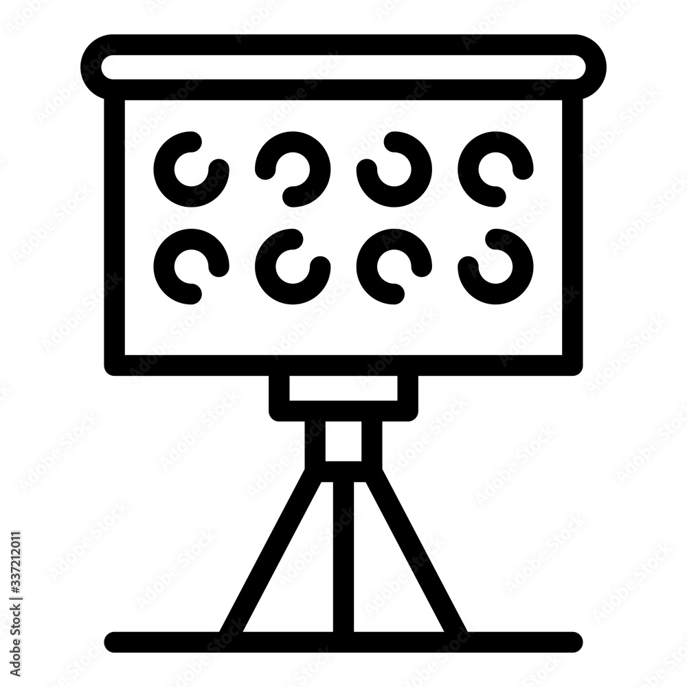 Poster flipchart with circles icon. outline flipchart with circles vector icon for web design isolated on w