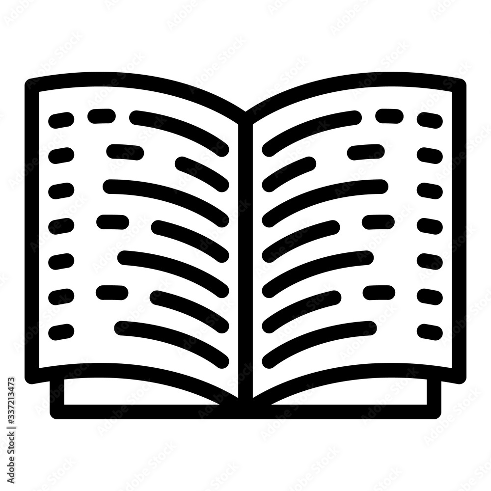 Poster open textbook icon. outline open textbook vector icon for web design isolated on white background