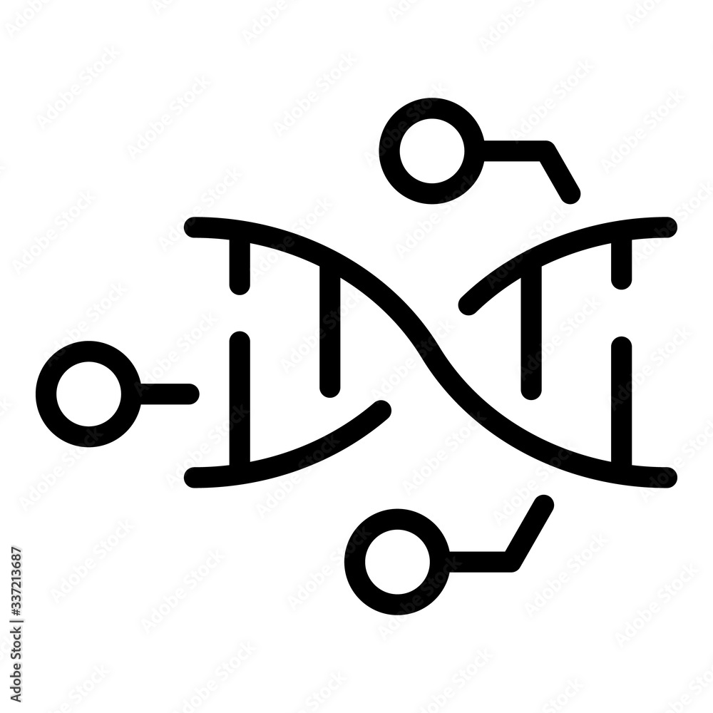 Poster dna chain icon. outline dna chain vector icon for web design isolated on white background