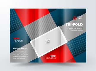 Brochure design template Red line squares abstract