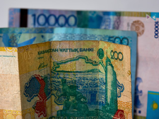 Tenge KZT. Banknotes tenge. Money Kazakhstan Tenge