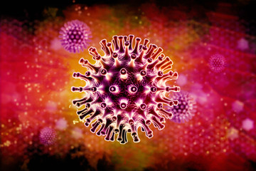 Obraz premium hiv virus 3d illustration in digital background