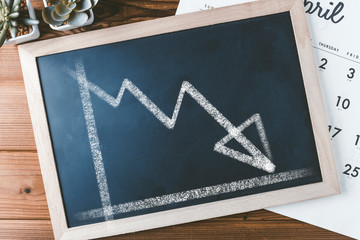 黒板 下降イメージ