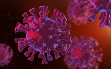 Microscopic view of Coronavirus SARS