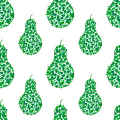 EPS 10 vector. Seamless pattern with pear in dotted style.