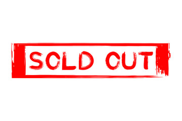 EPS 10 vector. Sold out in a frame in brush stroke style. Red stamp and design element.