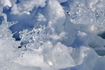 Fototapeta na wymiar Natural landscape of frozen Lake Baikal ,Siberia, Russia in winter