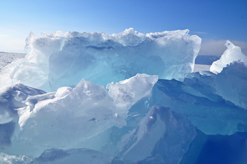 Fototapeta na wymiar texture of ice in frozen Lake Baikal ,Siberia, Russia in winter