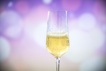 A glass of sparkling wine