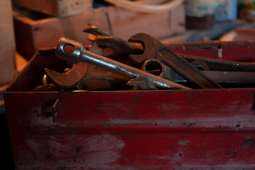 Vintage tools in a shed