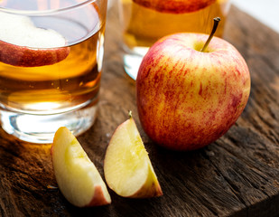 Fresh apple juice close up shot