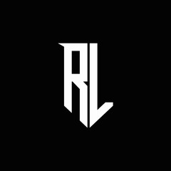 RL logo monogram with emblem shield style design template