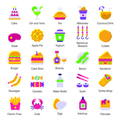 Fast Food Flat Icons Pack 