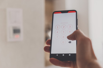 Access to the smart home system, security system menu to the access system.