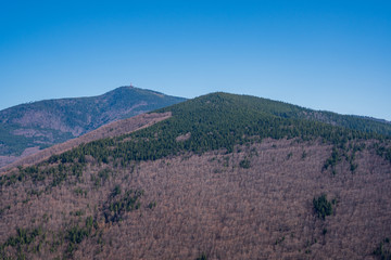 View of Lysa hora in Beskydy Mountains, Czech Beskydy Mountains