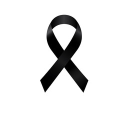 black ribbon, mourning sign, vector ribbon, isolated ribbon. eps 10