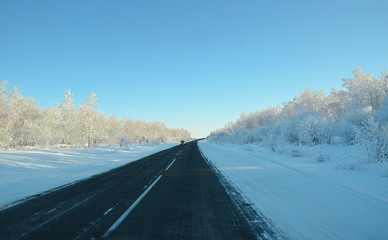 road trip across Lake baikal in winter season