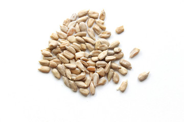 Turmeric powder isolated on white background, top view